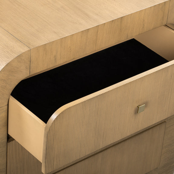 Hump 38" Arched 3-Drawer Bedside Chest - Natural