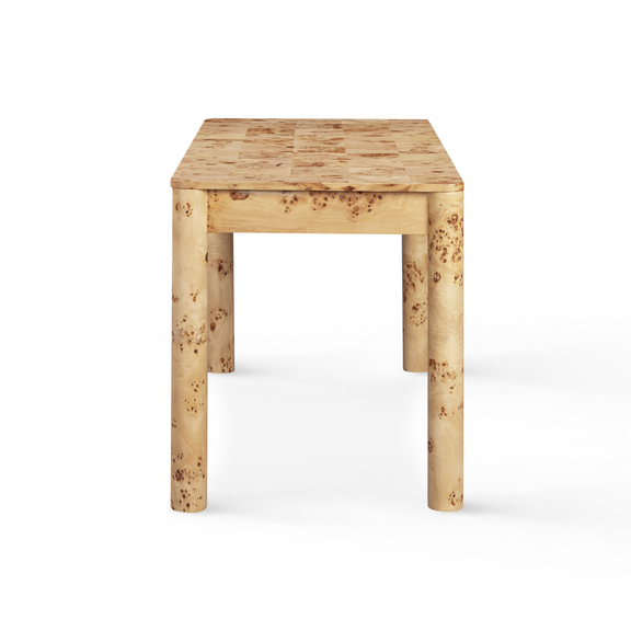 Berri 60" Natural Burl 3-Drawer Work Desk