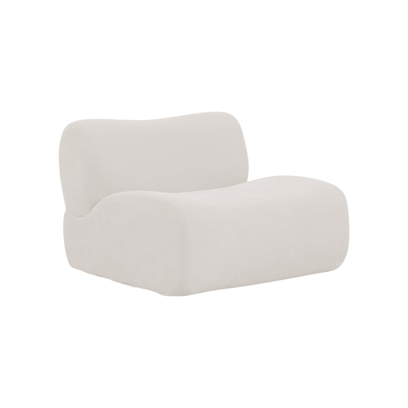 Zenith Contract-Grade Upcycled Fabric Armless Chair - Cream