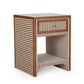 Kora 18" Cotton Jute 1-Drawer Contract-Grade Nightstand - Brown