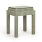 Kora Cotton Jute Contract-Grade Accent Stool - Green Stripes