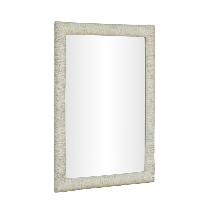 Orpheus 34"X47" Ribbed Faux Stone Rectangular Wall Mirror