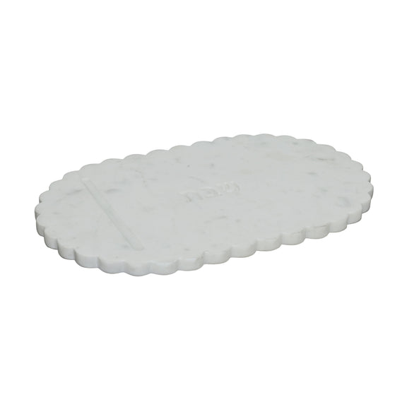 Shabbat Marble Serving Board - White Marble
