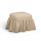 Gertrude Yellow Gingham Performance Linen Skirted Ottoman
