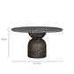 Cynthia 54" Concrete Indoor/Outdoor Dining Table - Dark Emperador Marble