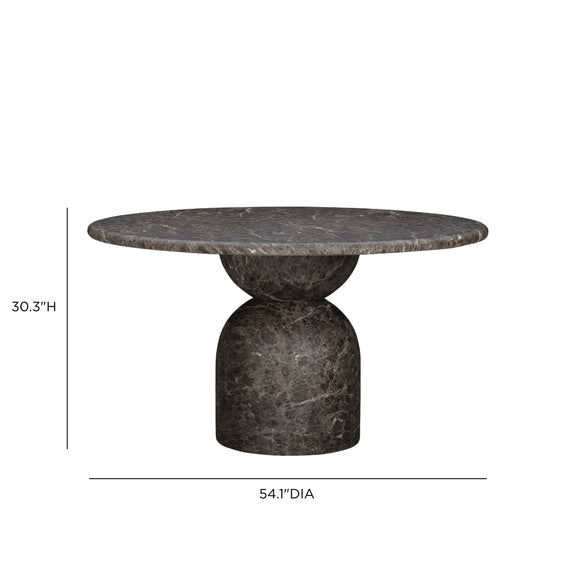 Cynthia 54" Concrete Indoor/Outdoor Dining Table - Dark Emperador Marble