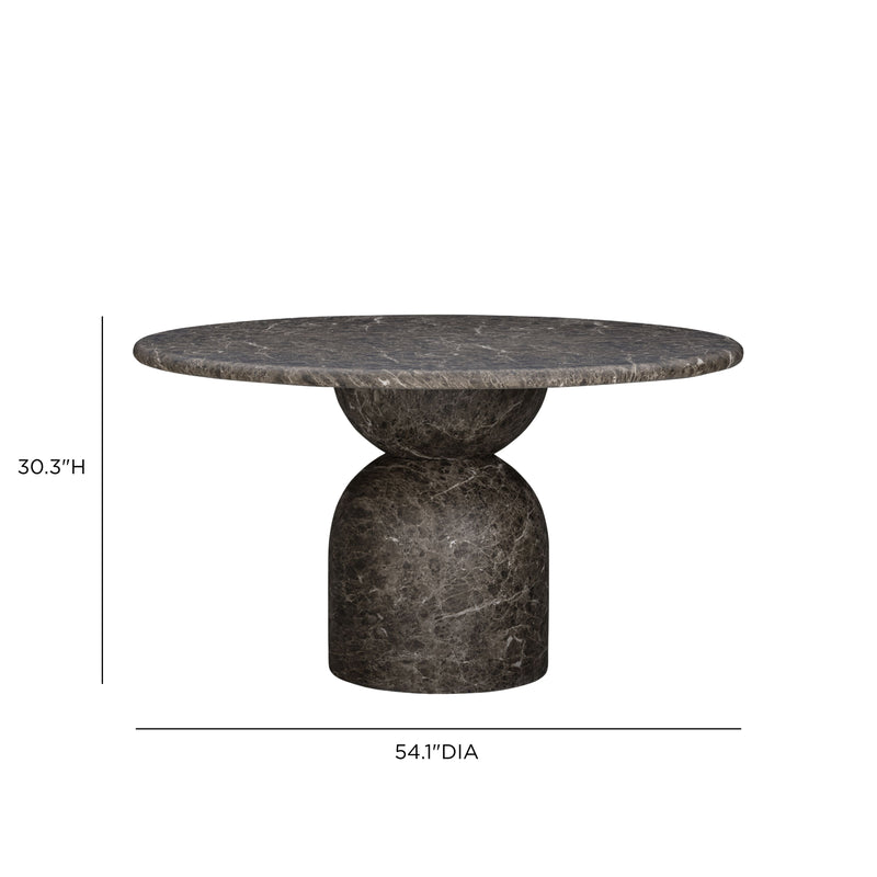 Cynthia 54" Concrete Indoor/Outdoor Dining Table - Dark Emperador Marble