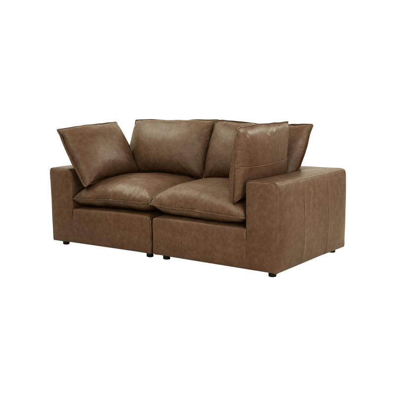 Cali 80" Modular Loveseat - Brown