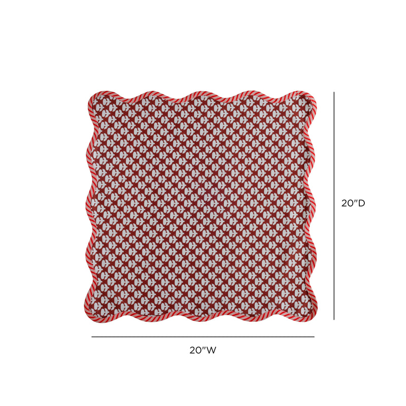Crissy Cotton Canvas Printed Napkins - Set of 4 - Rust Vintage Floral