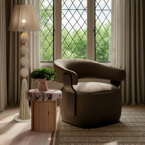 Madison Performance Swivel Accent Chair - Mink