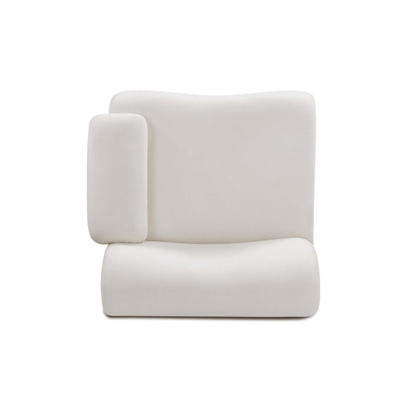 Zenith Contract-Grade Upcycled Fabric Corner Chair - Cream / RAF