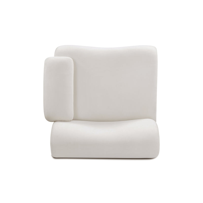 Zenith Contract-Grade Upcycled Fabric Corner Chair - Cream / RAF