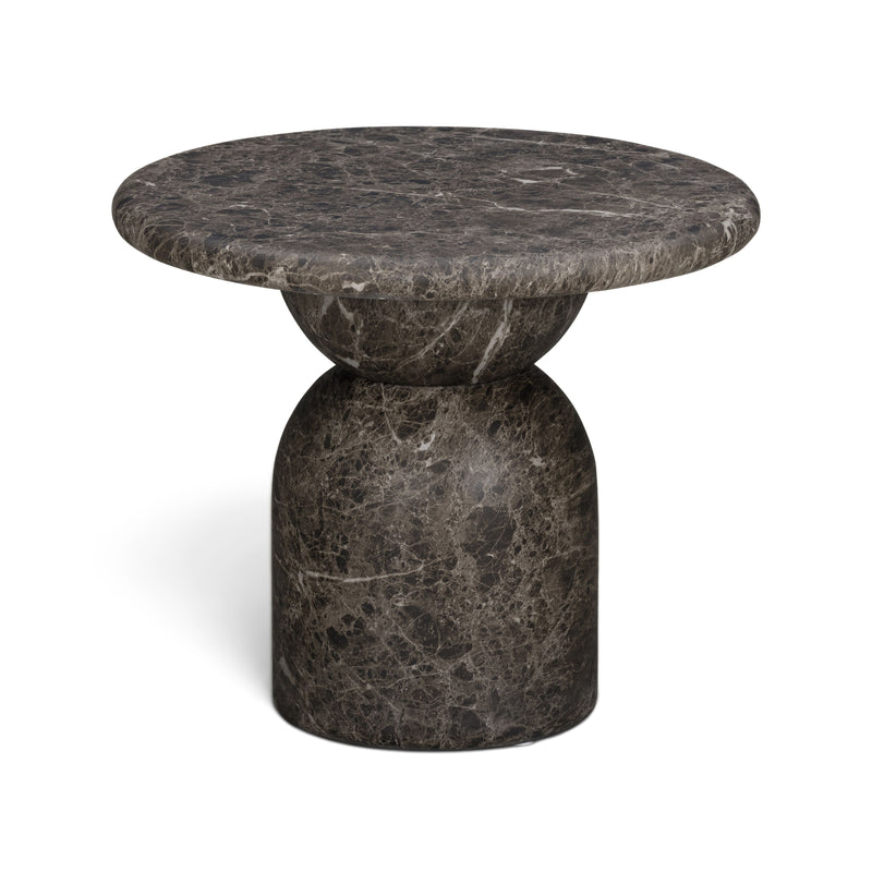 Cynthia Concrete Indoor/Outdoor Side Table - Dark Emperador Marble