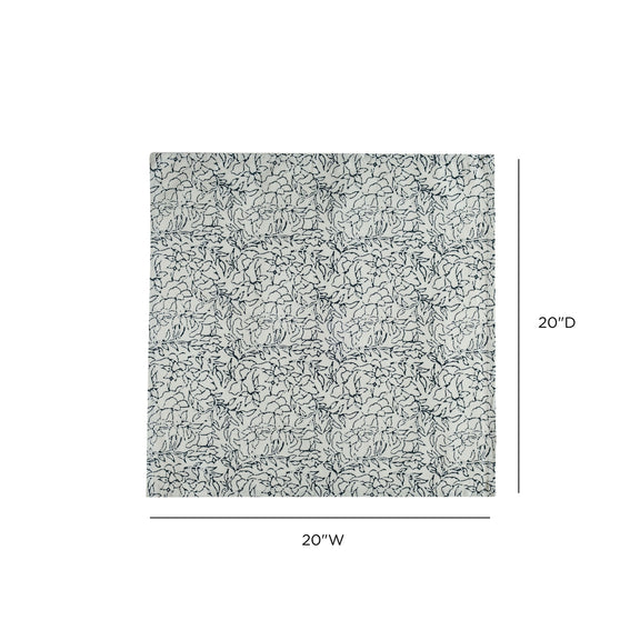 Crissy Cotton Canvas Printed Napkins - Set of 4 - Black and White