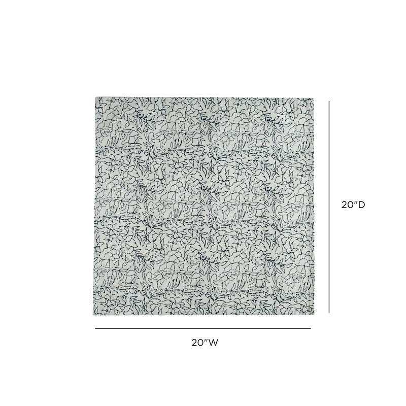 Crissy Cotton Canvas Printed Napkins - Set of 4 - Black and White