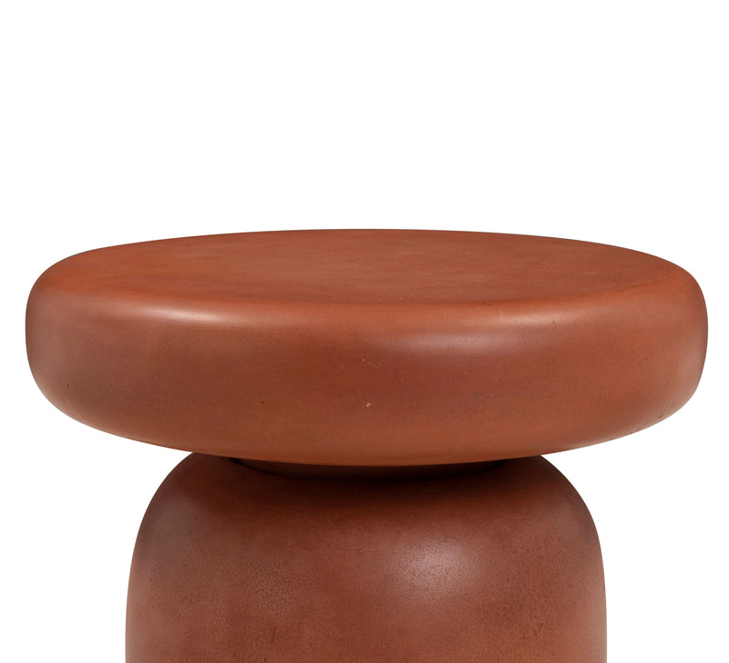 Lydia Concrete Indoor/Outdoor Side Table - Red