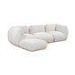 Arezza 4-Piece Stone White Contract-Grade Basketweave Chenille Modular Sectional
