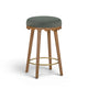 Oodle Performance Vegan Mohair Bar and Counter Stool - Green / Light Walnut / Counter Height