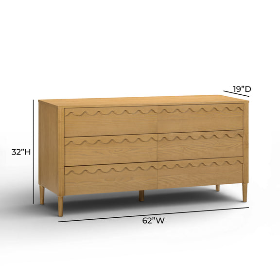 Oodle 62" 6-Drawer Dresser - Natural Ash