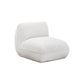 Arezza Stone White Contract-Grade Basketweave Chenille Armless Chair