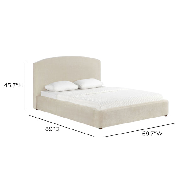 Leah Performance Chenille Bed - Cream