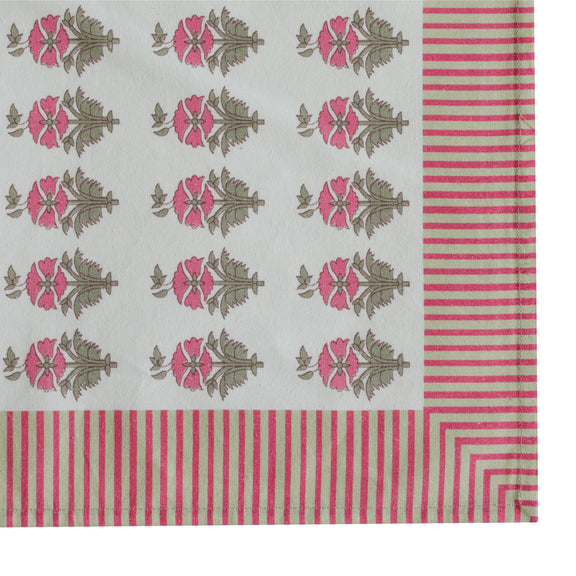 Crissy Cotton Canvas Printed Napkins - Set of 4 - Pink Vintage Floral