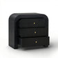 Hump 38" Arched 3-Drawer Bedside Chest - Black