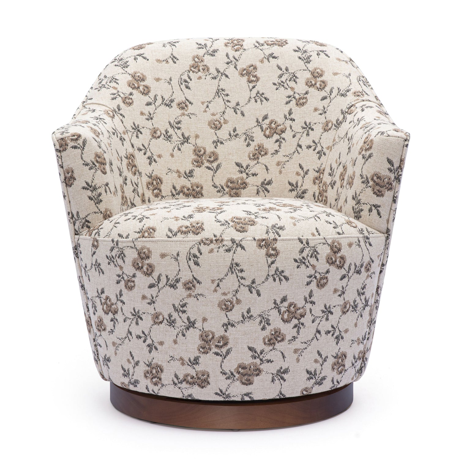 Skyla Swivel Chair - Beige Floral