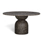 Cynthia 54" Concrete Indoor/Outdoor Dining Table - Dark Emperador Marble