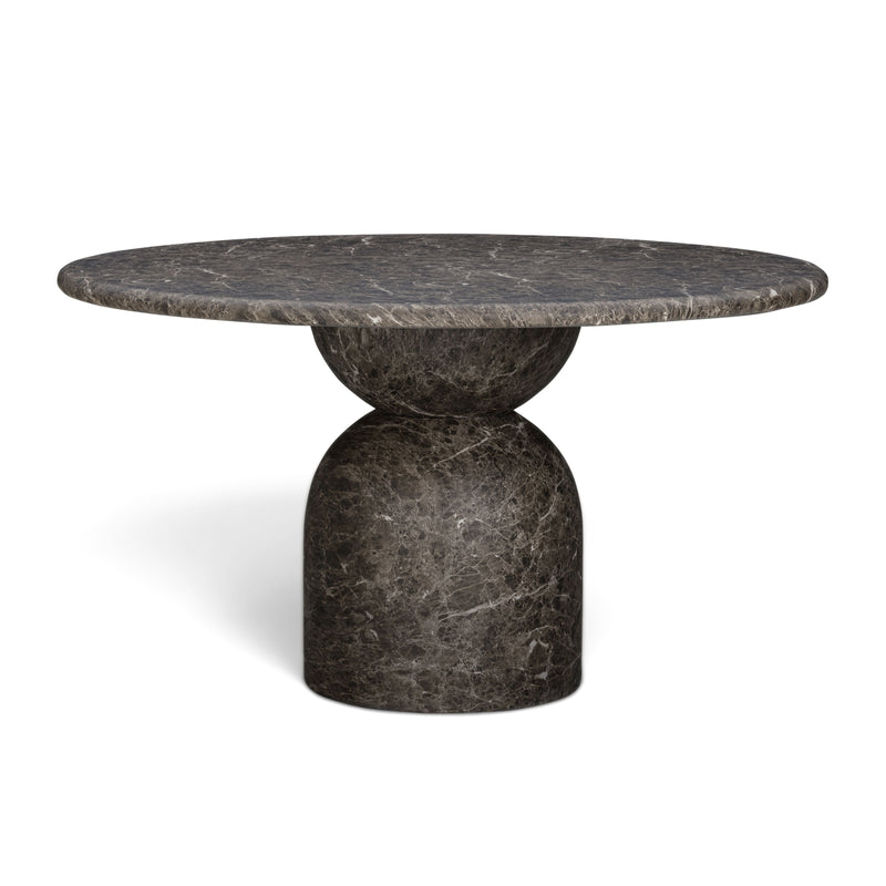 Cynthia 54" Concrete Indoor/Outdoor Dining Table - Dark Emperador Marble