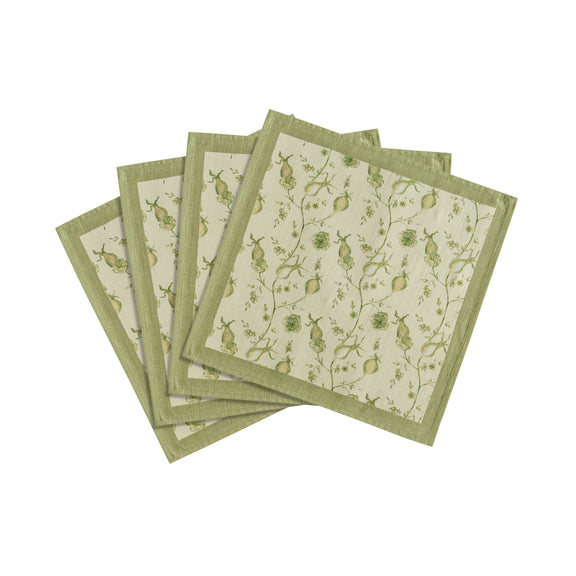Dolce Natural Cotton Napkin - Set of 4 - Olive Green