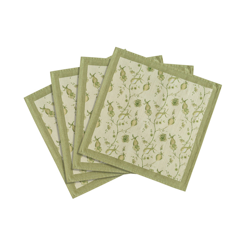 Dolce Natural Cotton Napkin - Set of 4 - Olive Green