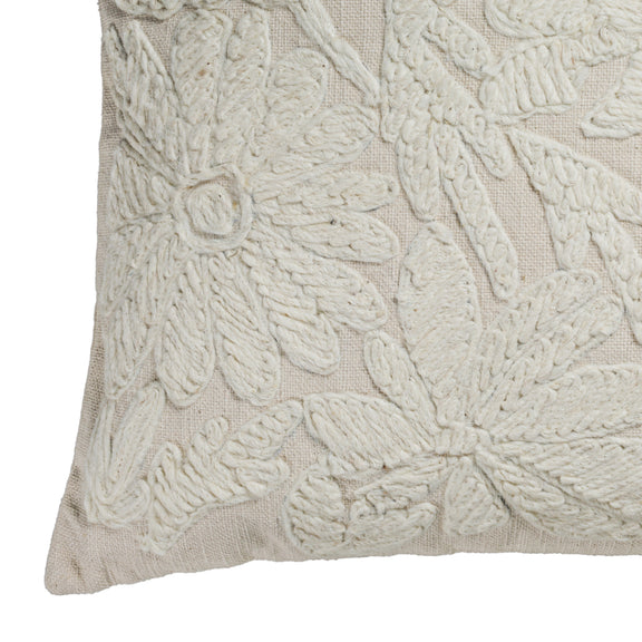 Tabitha 24" Euro Size Square Embroidered Throw Pillow