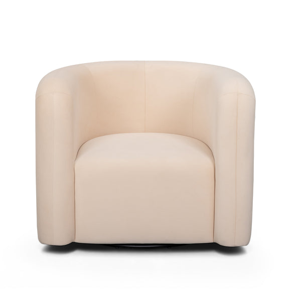 Curves Performance Velvet Swivel Accent Chair - Peach