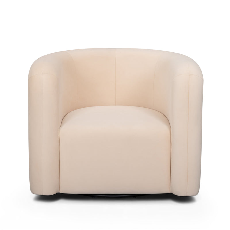 Curves Performance Velvet Swivel Accent Chair - Peach