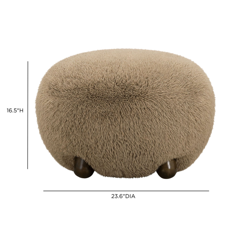 Pucker Ottoman - Taupe