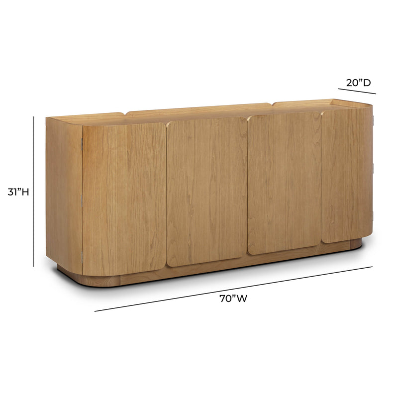 Moora 70" Natural Ash 4-Door Sideboard