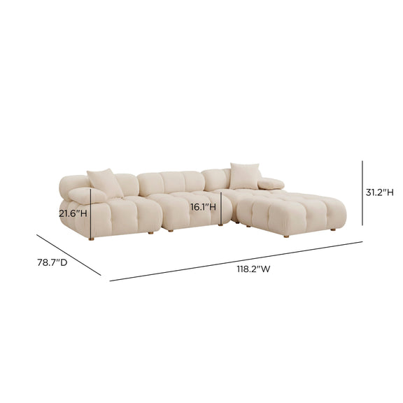 Calliope 4-Piece Performance Modular Sectional - Off-White
