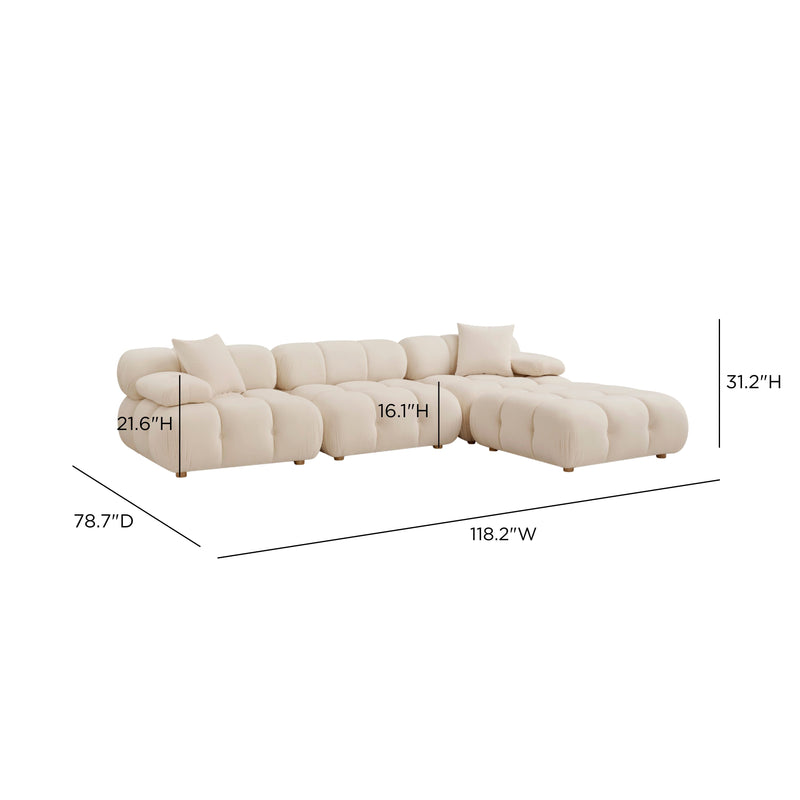 Calliope 4-Piece Performance Modular Sectional - Off-White