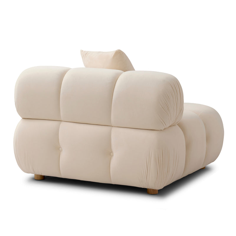 Calliope Performance Vegan Shearling Modular Corner Chair - Off-White