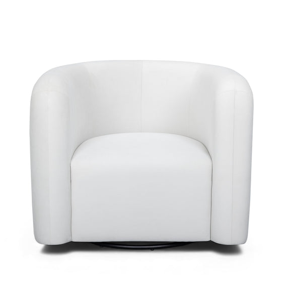 Curves Performance Velvet Swivel Accent Chair - Cream