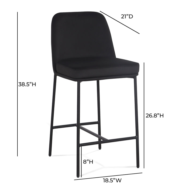 Sydney Performance Velvet Counter Stool Set of 2 - Black