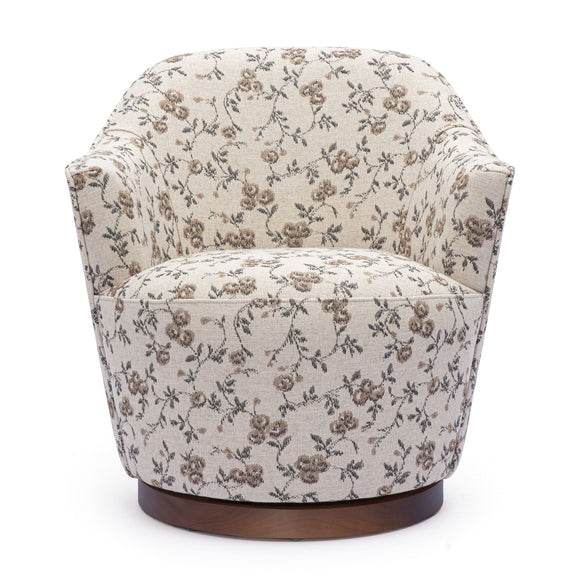 Skyla Swivel Chair - Beige Floral
