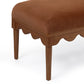 Oodle 56.5" Performance Vegan Mohair Bench - Bronze / Walnut