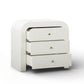 Hump 38" Arched 3-Drawer Bedside Chest - White