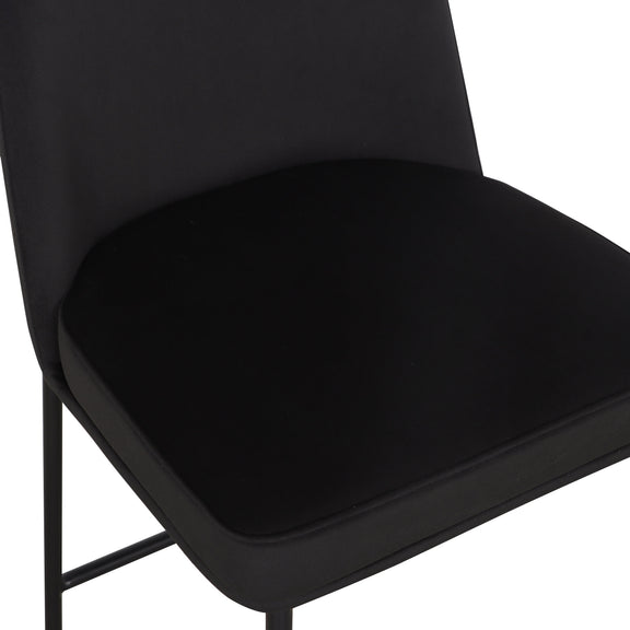 Sydney Performance Velvet Counter Stool Set of 2 - Black