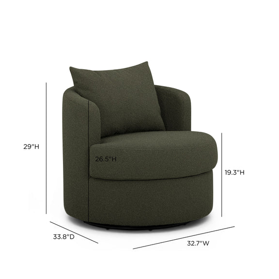 Silvi Performance Boucle Swivel Accent Chair - Kale Green