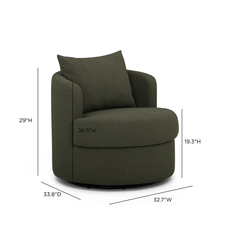 Silvi Performance Boucle Swivel Accent Chair - Kale Green