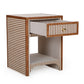 Kora 18" Cotton Jute 1-Drawer Contract-Grade Nightstand - Brown