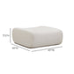 Zenith Contract-Grade Upcycled Fabric Ottoman - Cream